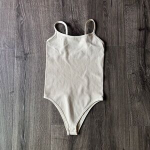 NWOT VINGOSTAR Ribbed Shapewear Bodysuit • Cream